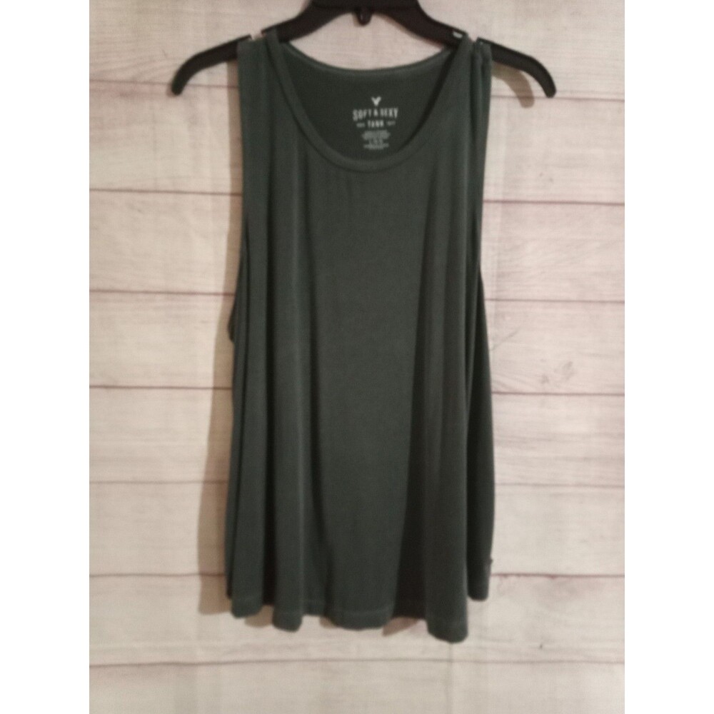 American Eagle Soft & Sexy Tank Top Size Large Solid Grey  Round Neck Tee Top